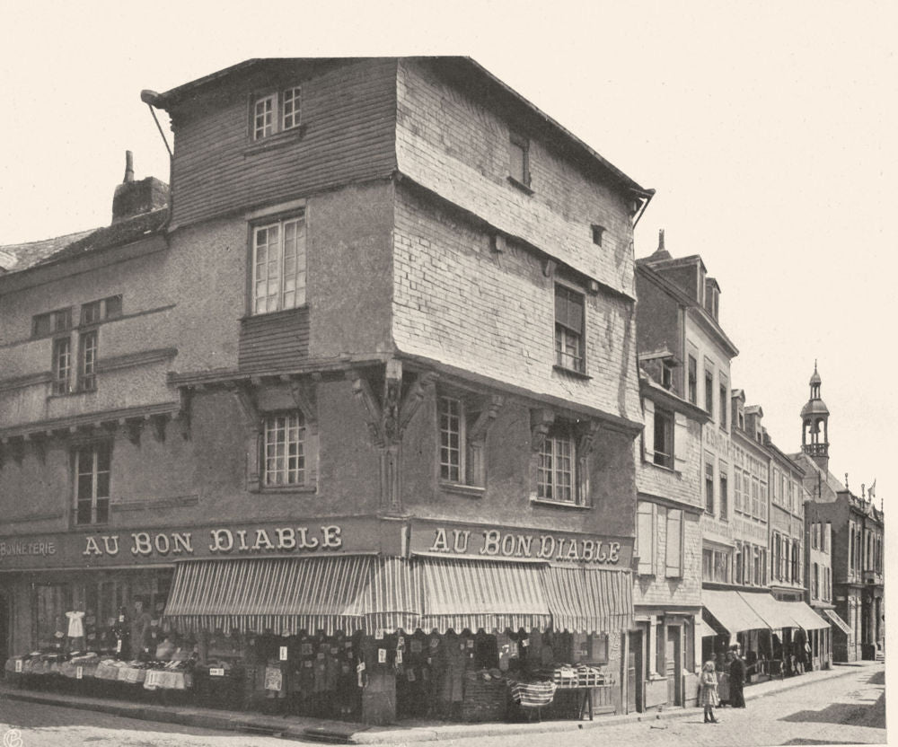 ARDENNES. Rethel- Vieilles maisons 1906 old antique vintage print picture